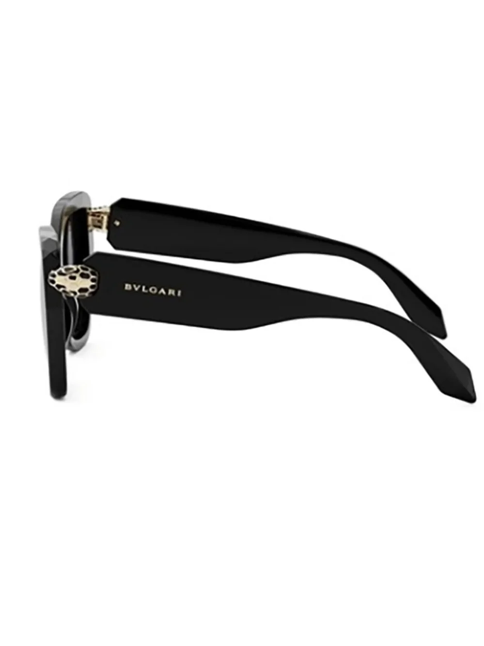 Bulgari Black Cat-Eye Sunglasses with Gold Accent